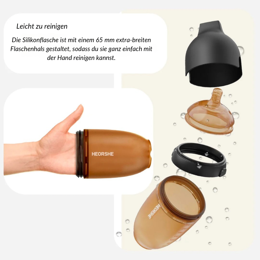 Biberon à col ultra large 240 ml (noir)