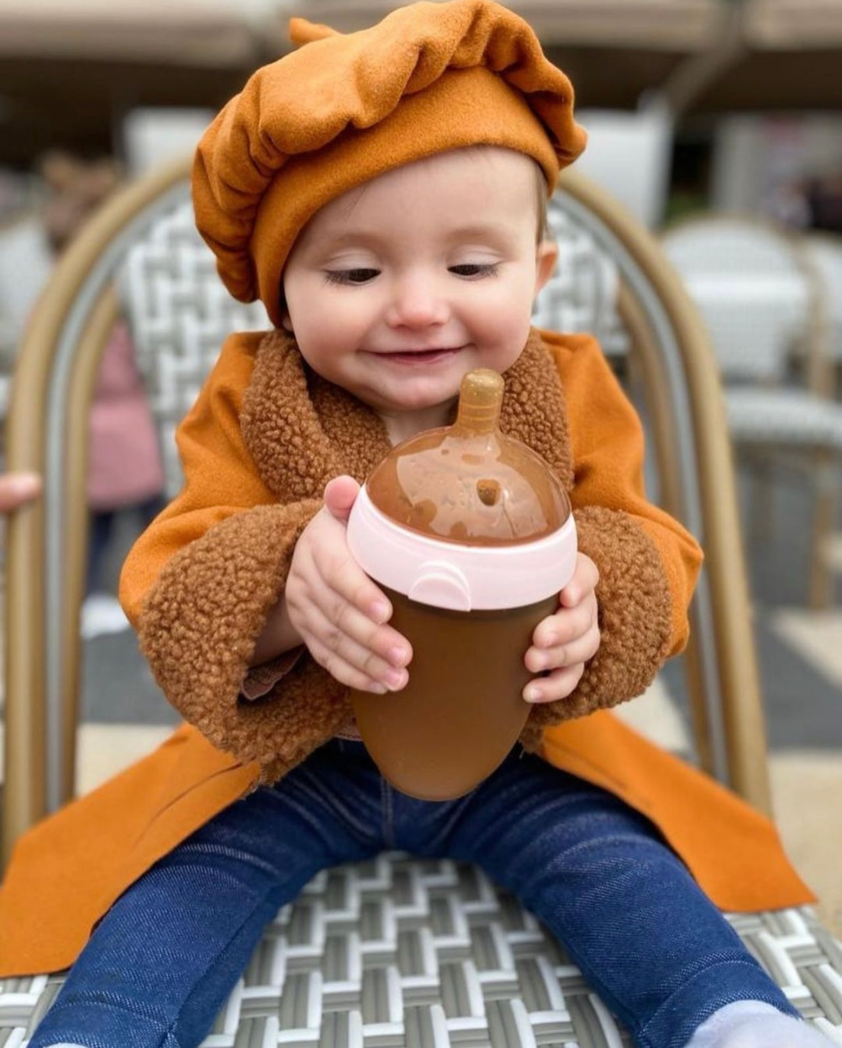 Biberon à col ultra large 240 ml (rose)