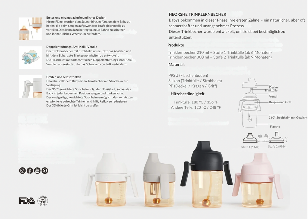 Gobelet à bec pour soins dentaires 300 ml (rose)