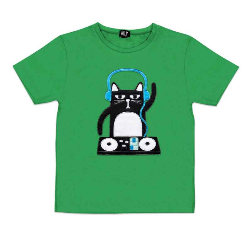 Kids DJ Cat T-Shirt