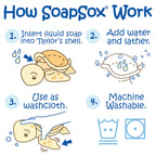 Éponge de bain Tortue SoapSox – compagnon de toilette doux avec compartiment à savon | 0 ans et plus