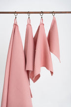 Organic Waffle Cotton Towel - Peach