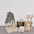 Wool Felt Omaking Basket - Dark Grey/Grey