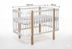 Baby Crib ELIN with Mattress - Natural/White