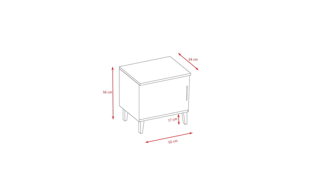 Bedside Table Kubi - White