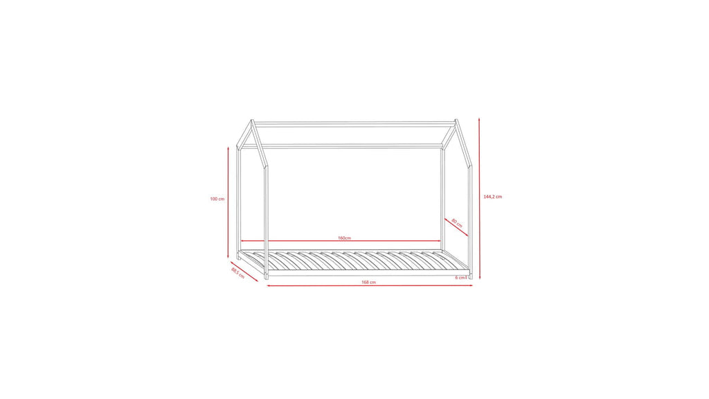 Lit Maison Bella - Naturel