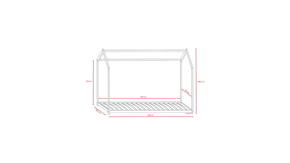 Lit Maison Bella - Naturel