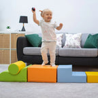 Soft Play 6 Foam Block Set - Light Multicolor Explorer