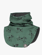 Kids Merino Neck Warmer MIKEL - Green Dogs