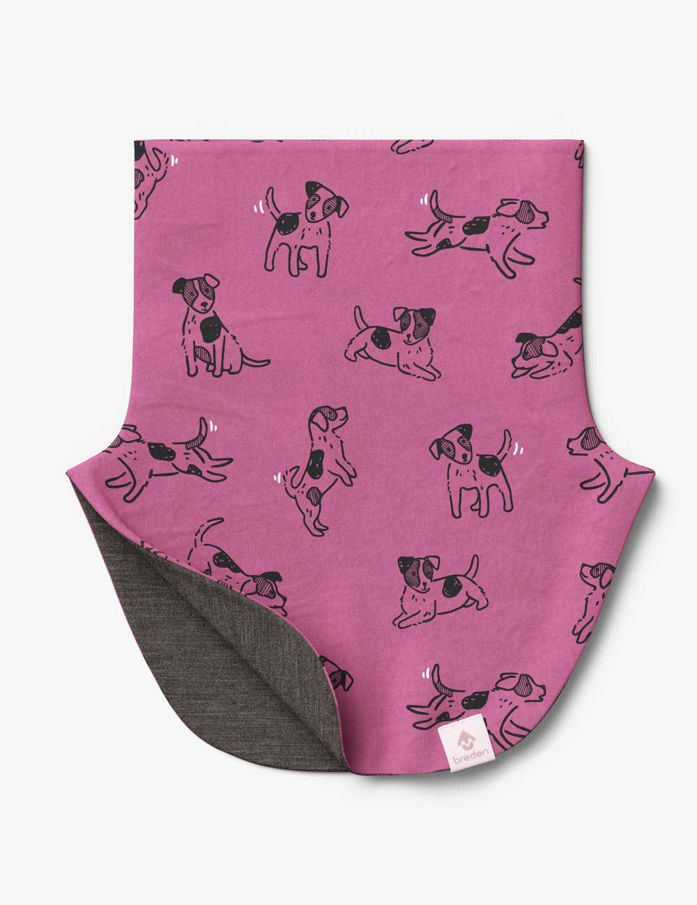 Kids Merino Neck Warmer MIKEL - Pink Dogs