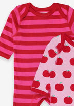 Baby-Strampler aus Bio-Baumwolle mit Apfel-Print und Streifen, 2er-Pack
