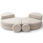 MeowBaby® Modular Sofa Coccolo for Kids – 6 Piece, Bearly Light Gray