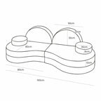 MeowBaby® Modular Sofa Coccolo for Kids – 6 Piece, Bearly Cream