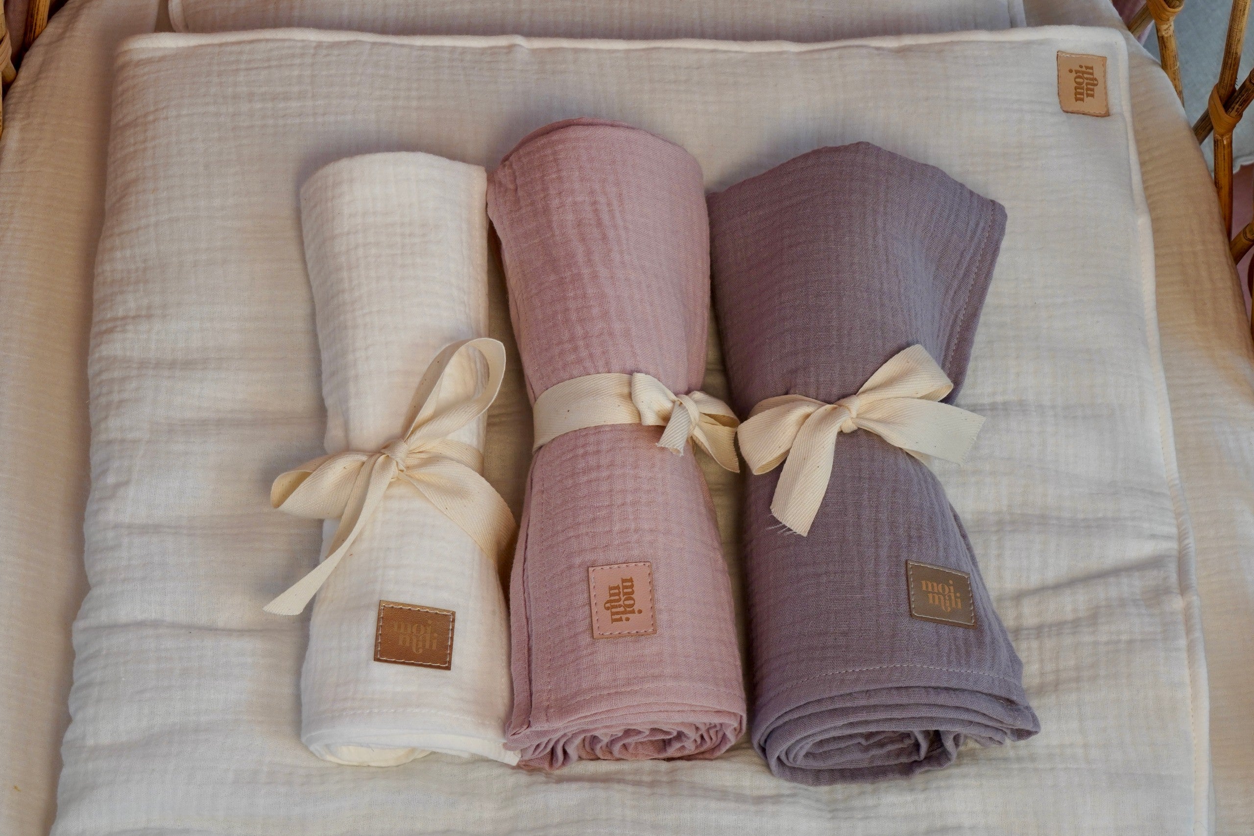 Muslin Baby Blanket + Pillow Set - Cream