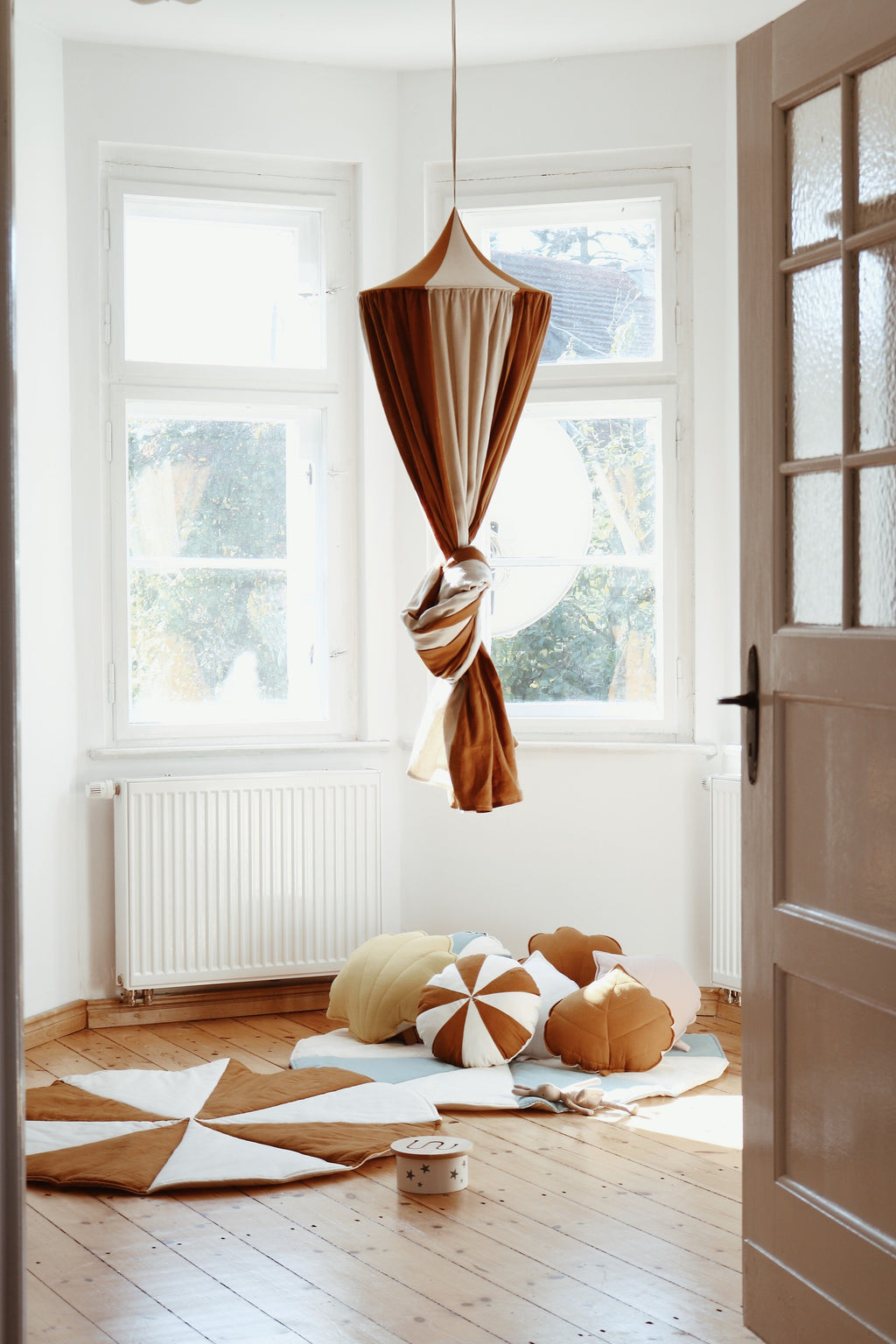 Organic Cotton and Linen Canopy - Caramel Circus