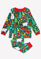 Pyjama enfant à manches longues en coton bio avec imprimé ours de Noël