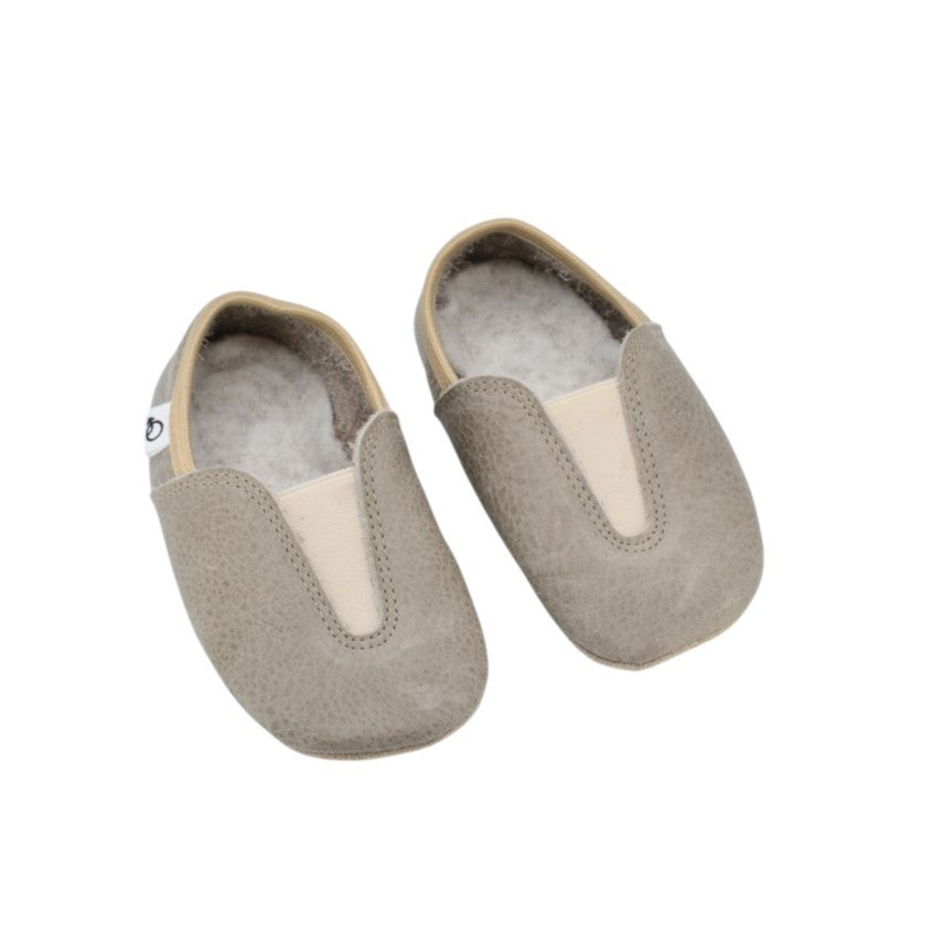 Punsa Kids Barefoot Slippers - Upcycled Leather, Grey