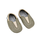 Punsa Kids Barefoot Slippers - Upcycled Leather, Olive