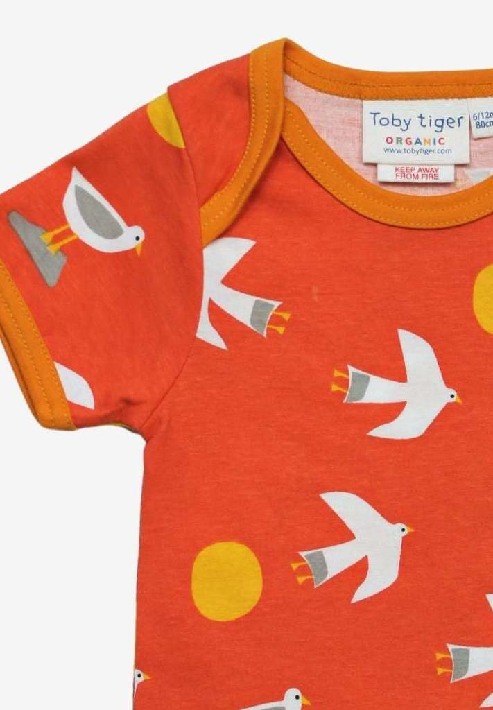 Barboteuse bébé en coton biologique avec appliqué mouette