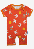 Barboteuse bébé en coton biologique avec appliqué mouette