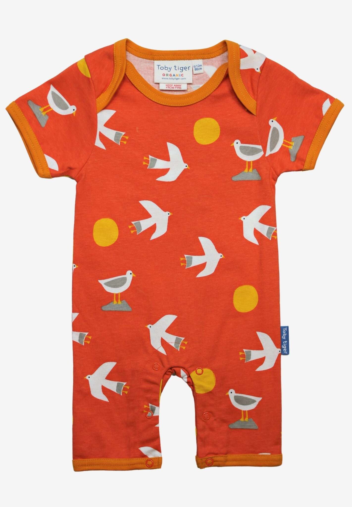 Barboteuse bébé en coton biologique avec appliqué mouette