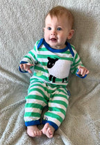 Barboteuse bébé en coton biologique avec appliqué mouton