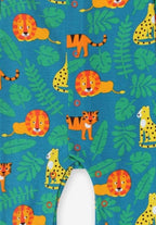 Body bébé en coton bio avec pieds et imprimé gros chat