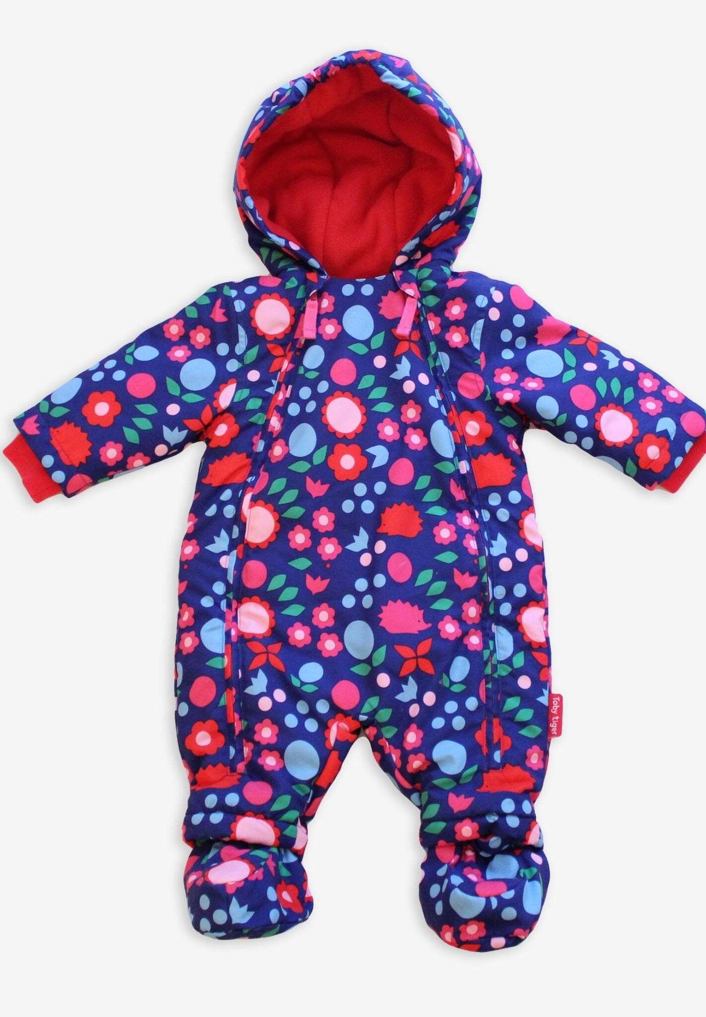 Baby-Schneeanzug mit Fleecefutter und Igelmuster, wasserdicht