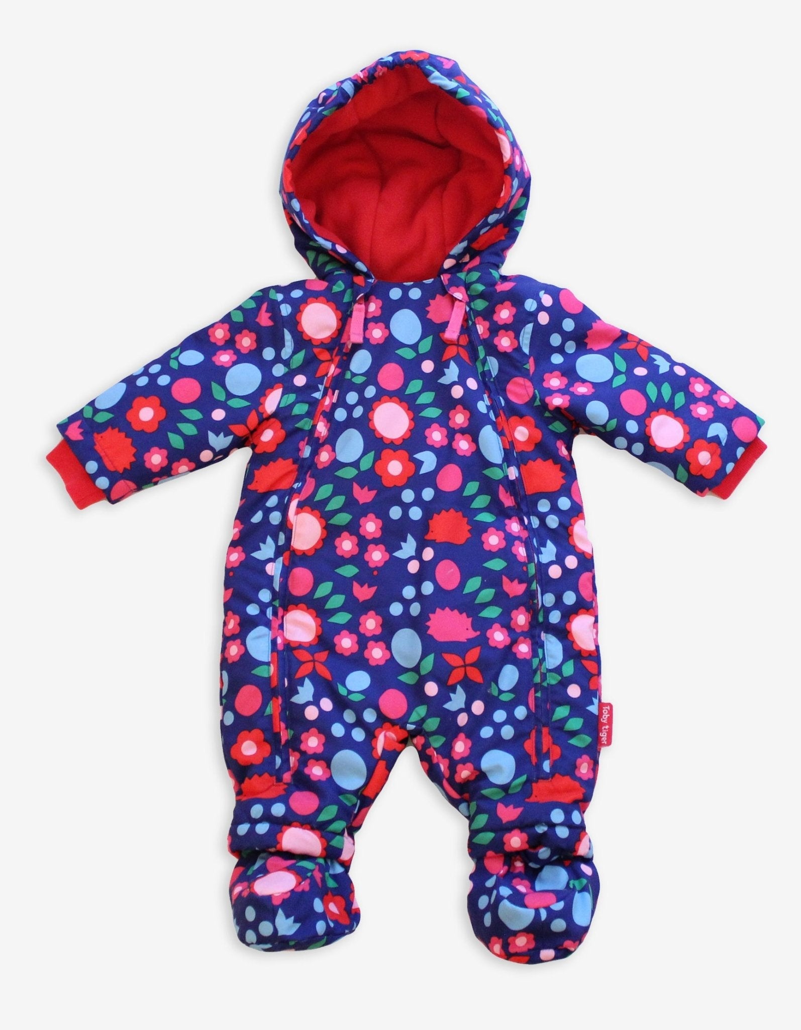 Baby-Schneeanzug mit Fleecefutter und Igelmuster, wasserdicht