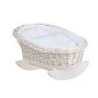 Wicker Rocking Cradle Mimi Light - White Bedding