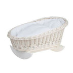 Wicker Rocking Cradle Mimi Light - White Bedding