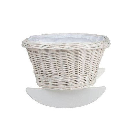 Wicker Rocking Cradle Mimi Light - White Bedding