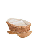 Wicker Rocking Cradle Mimi Natural - White Bedding