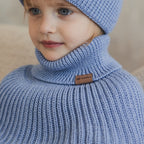 Winter Merino Wool Tube Scarf for Kids - Sky Blue
